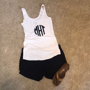 Navy drawstring shorts